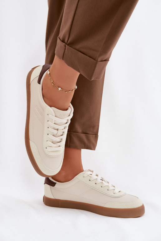 Chaussures modèle baskets Féminin en cuir écologique Big Star TT274311 couleur ivoire