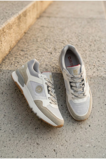 Chaussures modèle baskets pour hommes avec une plateforme Big Star TT174032 Blanc-couleur bleue 2