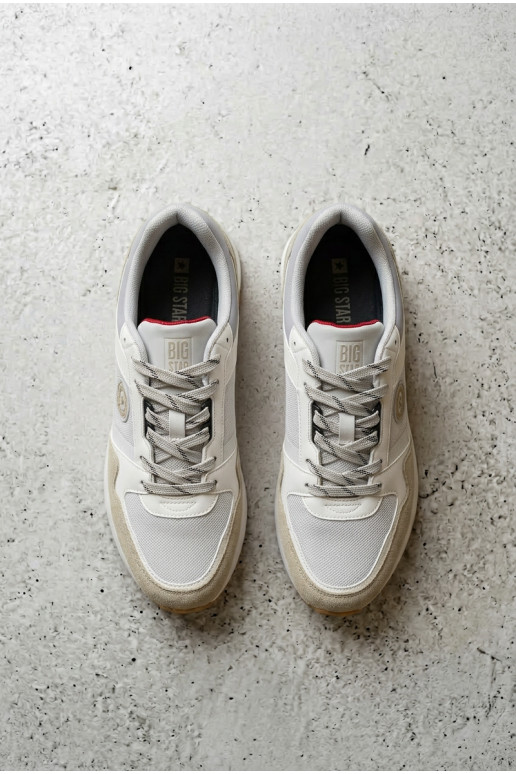 Chaussures modèle baskets pour hommes avec une plateforme Big Star TT174032 Blanc-couleur bleue