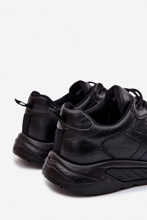 Chaussures modèle baskets pour hommes Eko Peau couleur noire Torven