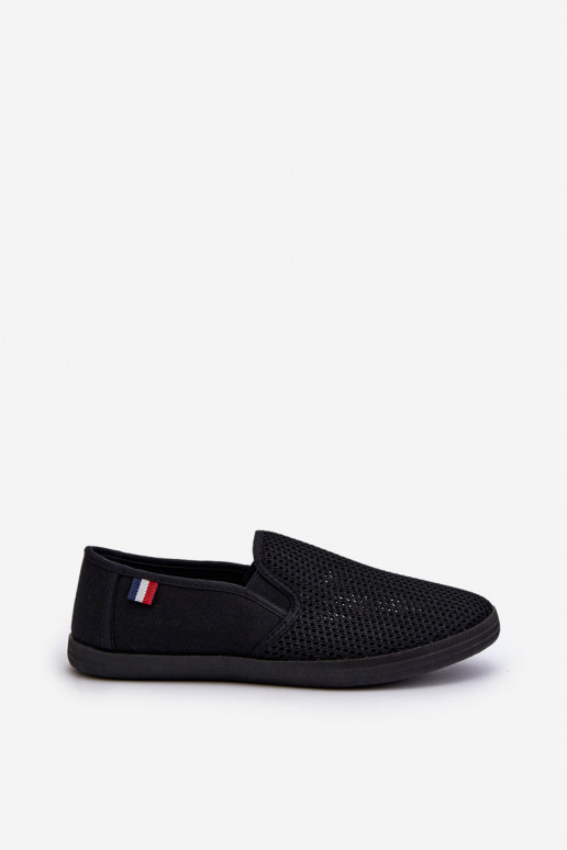 pour hommes avec des éléments ajourés Baskets chaussures décontractées couleur noire Koboru