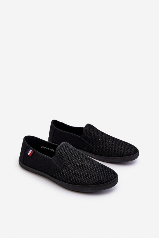 pour hommes avec des éléments ajourés Baskets chaussures décontractées couleur noire Koboru