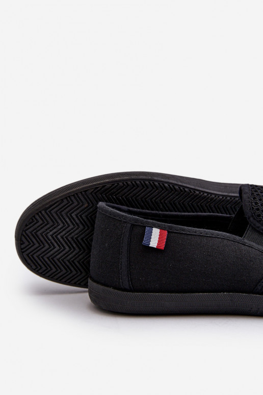 pour hommes avec des éléments ajourés Baskets chaussures décontractées couleur noire Koboru