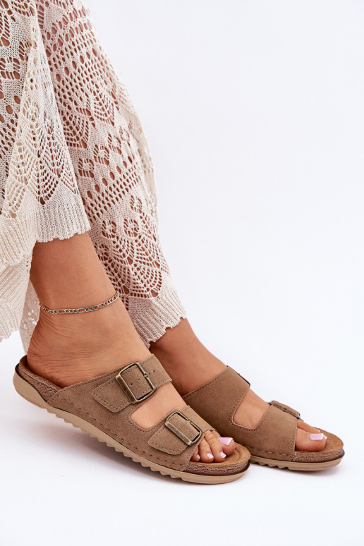 Pantoufles pour femmes Inblu préventif AA000068 marron