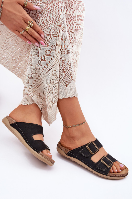 Pantoufles pour femmes Inblu préventif AA000068 couleur noire