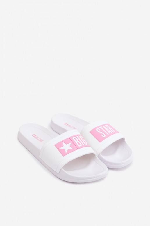 Féminin Chaussons Big Star TT274A005 Blanc-couleur rose