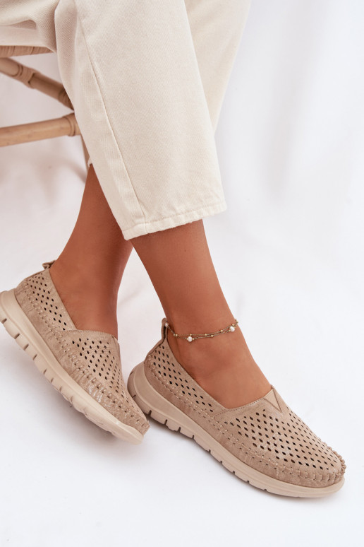 avec des éléments ajourés  mocassins pour femmes Sergio Leone MK099H couleur dorée