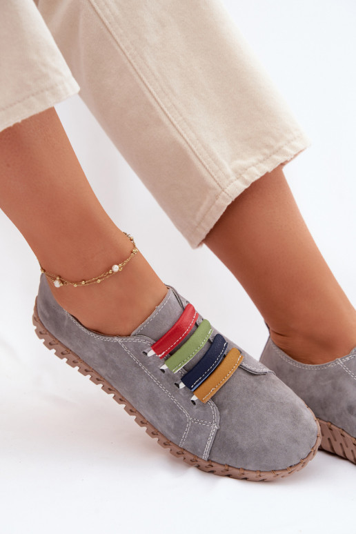 Peau en daim chaussures Féminin Vinceza 95377 couleur grise