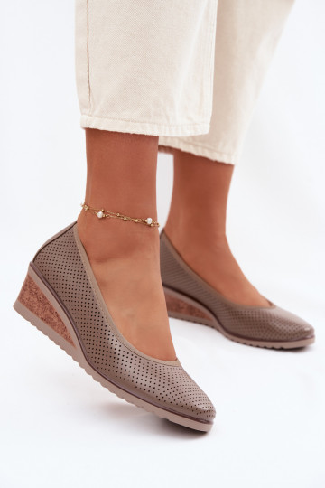Chaussures à plateforme pour femmes Vinceza 58629 couleur sable 2