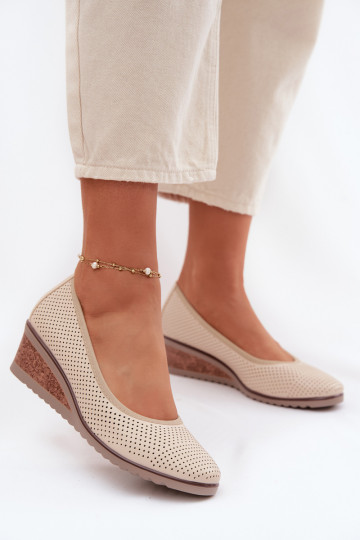 chaussures Féminin avec une plateforme Vinceza 58629 couleur ivoire 2