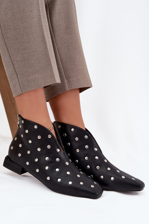 Bottes pour femmes Activé Subtilm Obcasie Ze couleur argentm Zdobieniem couleur noire Rosalind