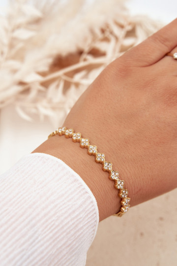 Bracelet pour femmes avec strass couleur or