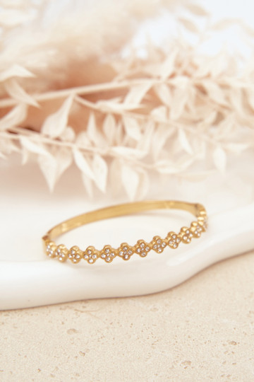 Un bracelet Féminin avec des yeux qui clignotent couleur dorée 2