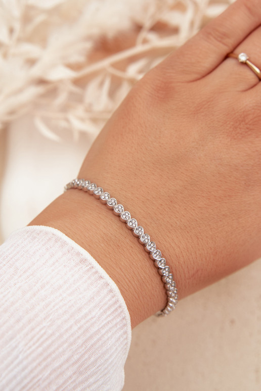 Un bracelet FémininPetitmet des zircons Stal NierdzeÀna couleur argent