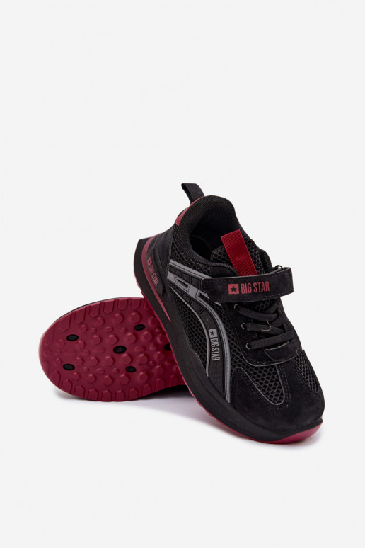 chaussures Baskets pour enfants Big Star TT374152 HI-POLY SYSTEM Noir et-Bourgogne
