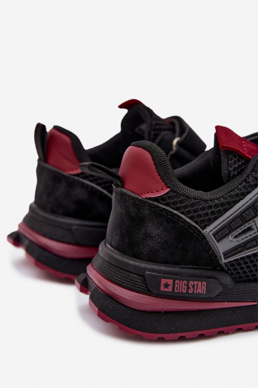 chaussures Baskets pour enfants Big Star TT374152 HI-POLY SYSTEM Noir et-Bourgogne