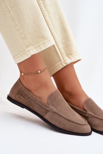 Mocassins pour femme en daim naturel Big Star TT274207 couleur sable