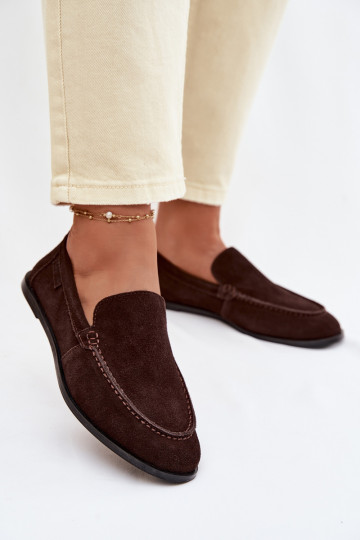Mocassins pour femme en daim naturel Big Star TT274208 couleur chocolat 2