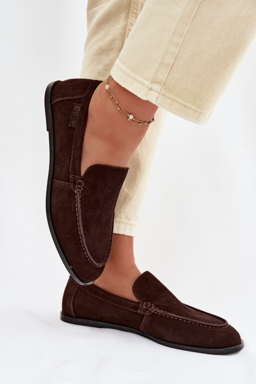 mocassins pour femmesActivéturalnego en daimu Big Star TT274208 CzekoladoÀe