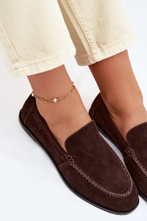 mocassins pour femmesActivéturalnego en daimu Big Star TT274208 CzekoladoÀe