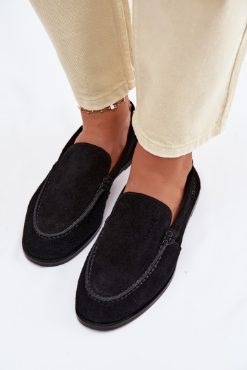 Mocassins pour femme en daim naturel Big Star TT274209 couleur noire