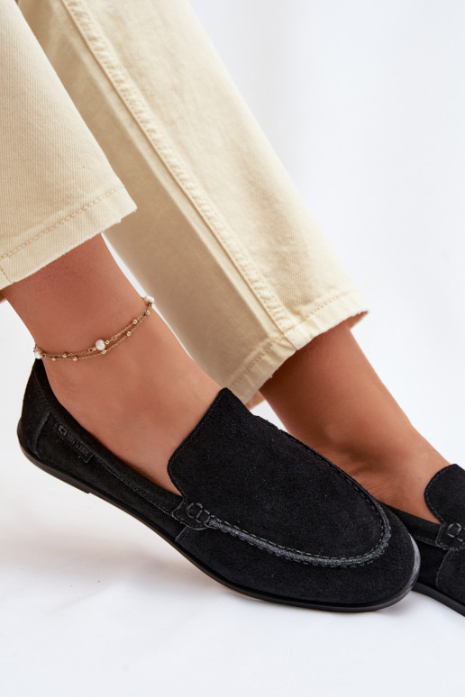 mocassins pour femmesActivéturalnego en daimu Big Star TT274209 couleur noire