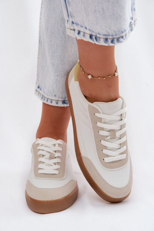 Chaussures modèle baskets Féminin en cuir écologique Big Star TT274310 couleur blanche