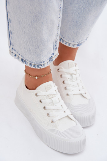 Chaussures de loisirs avec une plateforme Big Star TT274269 couleur blanche