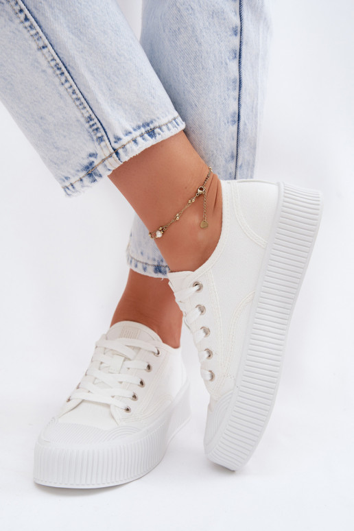 Chaussures de loisirs avec une plateforme Big Star TT274269 couleur blanche