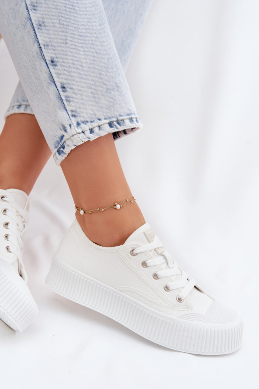 Chaussures de loisirs avec une plateforme Big Star TT274269 couleur blanche