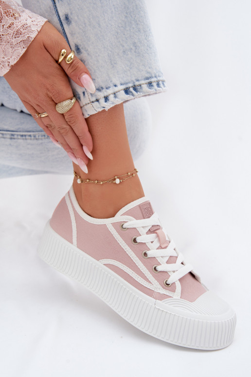 Chaussures de loisirs avec une plateforme Big Star TT274270 couleur rose