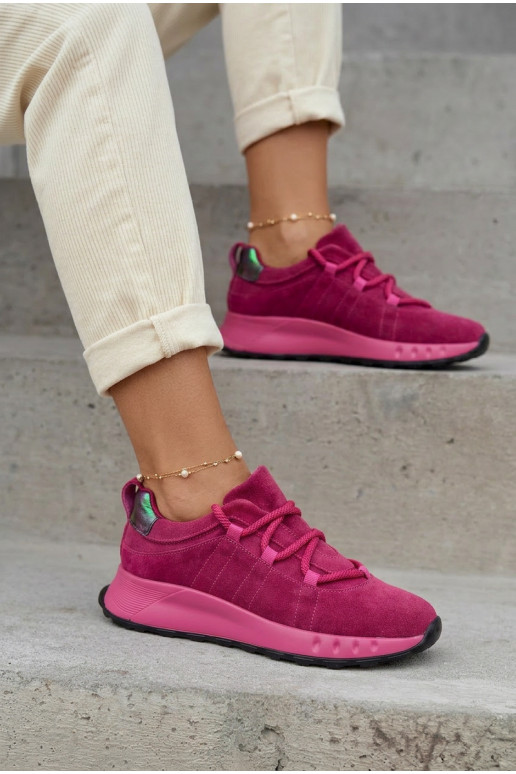 Peau en daim Chaussures modèle baskets Féminin couleur rose Bemela