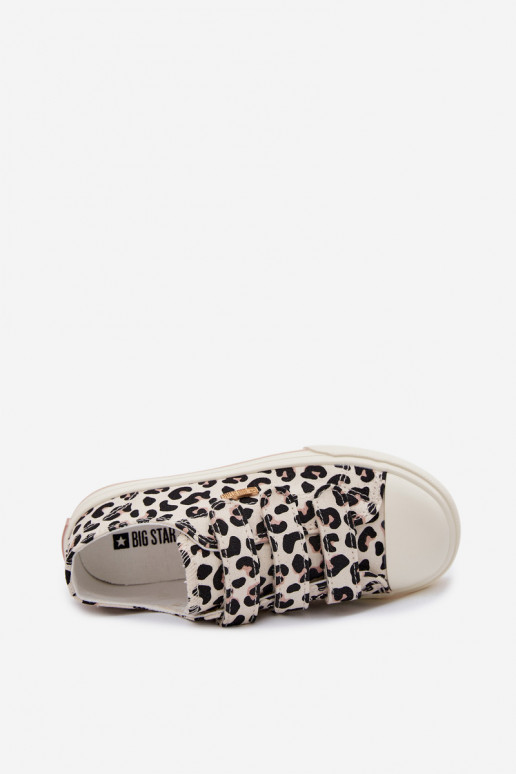 chaussures décontractées Puéril avec attaches adhésives Big Star TT374171 avec des motifs en fourrure de léopard