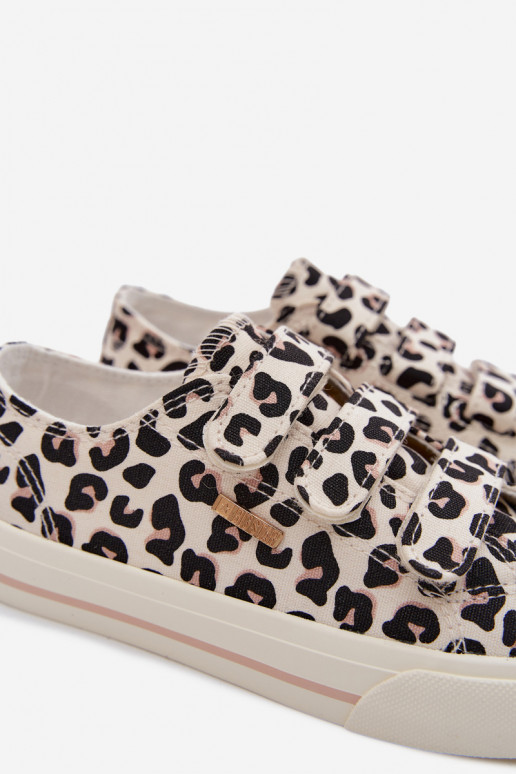 chaussures décontractées Puéril avec attaches adhésives Big Star TT374171 avec des motifs en fourrure de léopard