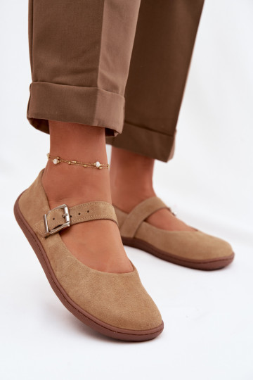 Ballerines BarefootActivéturalnego en daimu Zazoo 316 beige 2