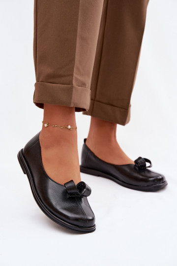 Bottines en cuir pour femmes Zazoo 379 noires 2