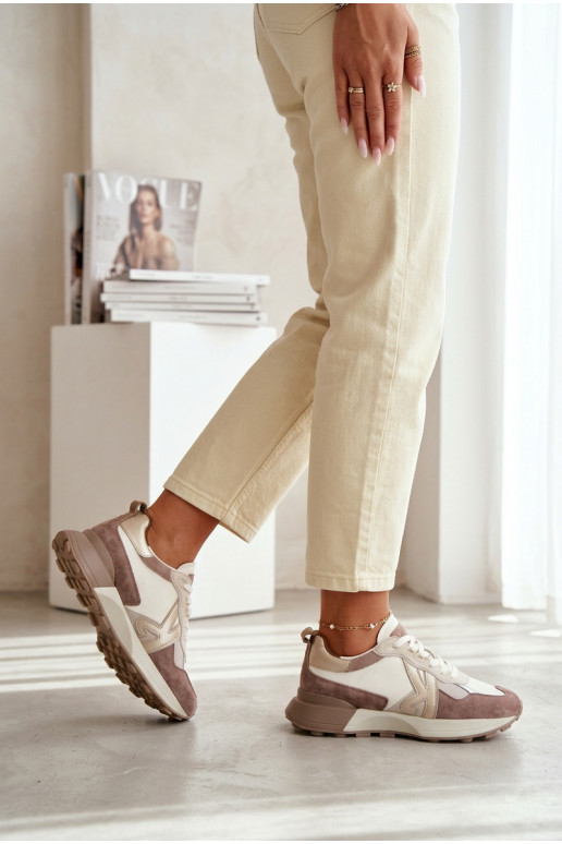 en daim Chaussures modèle baskets Féminin Kobbo 66954 beige