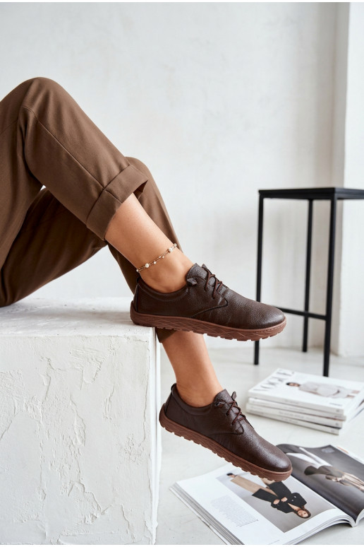 Peau chaussures Barefoot Féminin Zazoo 10189 CzekoladoÀe