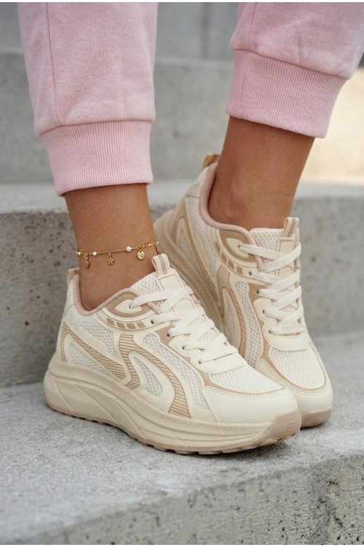 baskets Chaussures modèle baskets Féminin Big Star TT274326 HI-POLY SYSTEM beige