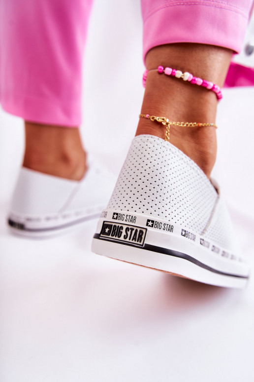 Féminin avec des éléments ajourés chaussures décontractées Big Star couleur blanche FF274024