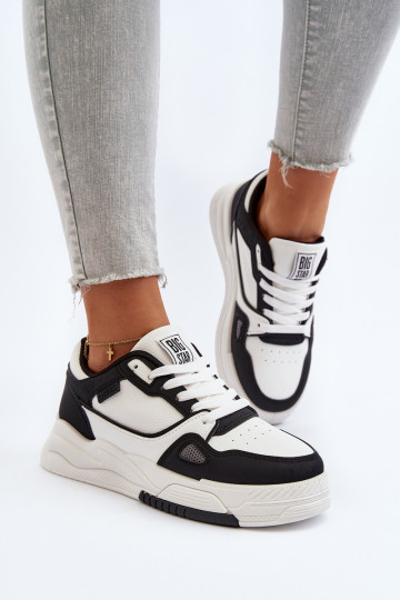 Féminin Chaussures modèle baskets Big Star NN274669 Blanc-couleur noire