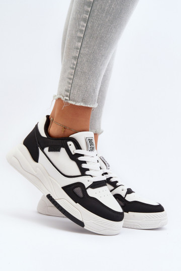 Baskets femme Big Star NN274669 couleurs blanche et noire 2