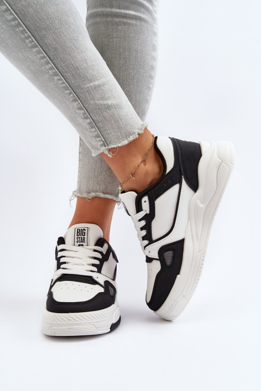 Féminin Chaussures modèle baskets Big Star NN274669 Blanc-couleur noire