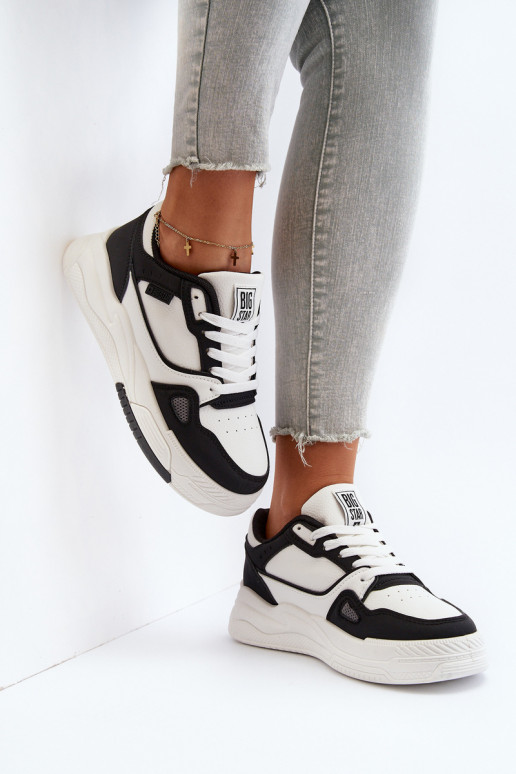 Féminin Chaussures modèle baskets Big Star NN274669 Blanc-couleur noire