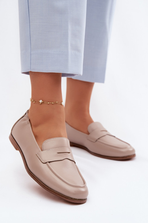 MocassinsActivéturalnej Skóry Vinceza 18121 beige