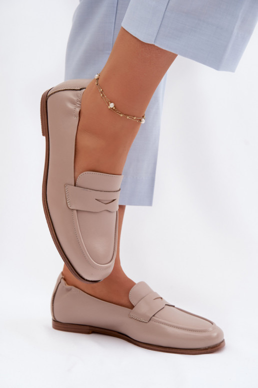 MocassinsActivéturalnej Skóry Vinceza 18121 beige