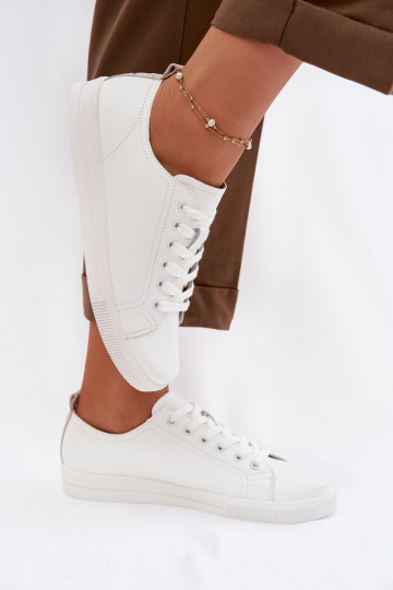 Baskets décontractées en cuir Vinceza 79536 couleur blanche