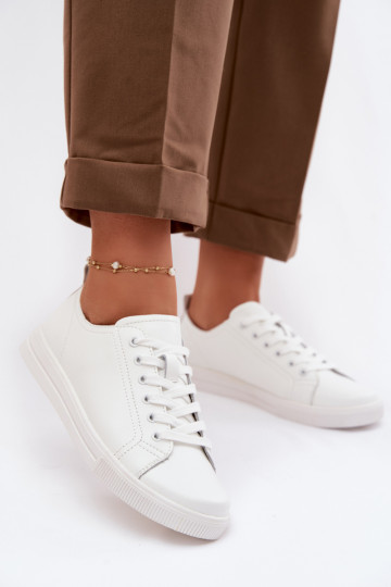 Baskets décontractées en cuir Vinceza 79536 couleur blanche 2