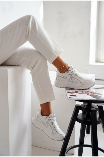 Baskets sportives pour femmes Big Star TT274325 HI-POLY SYSTEM blanches 2