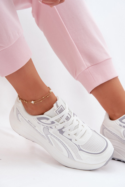 baskets Chaussures modèle baskets Féminin Big Star TT274325 HI-POLY SYSTEM couleur blanche